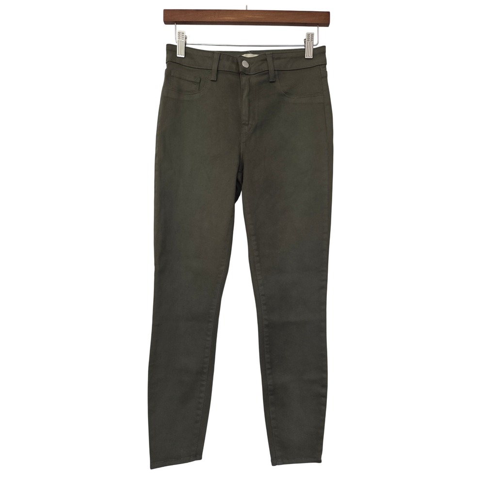 L'AGENCE Margot Skinny High Rise Pants Women 27 Beetle Green NWOT $275 2294LMDC